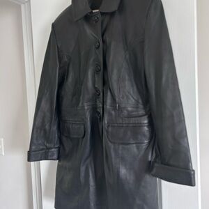 Mardini Women's Black Leather Coat